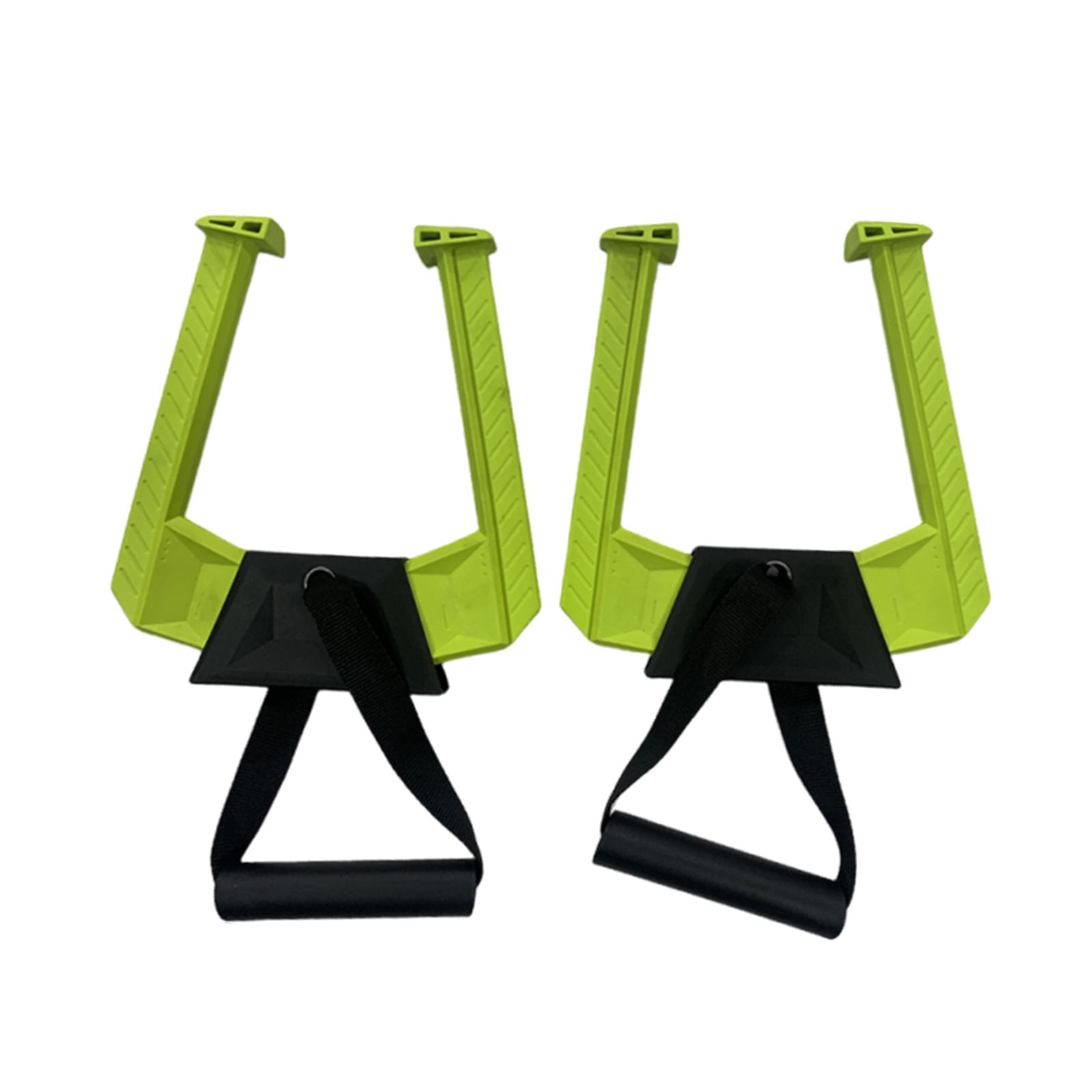 funtasica 2Pcs Portable Pull up Bar for Doorway Home Gym Equipment Convenient Easy to Use Versatile Pullup Bar Handles for Hotel Office Green