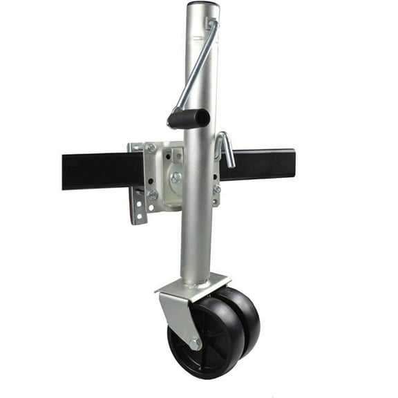 1500 lbs Trailer Jack with Dual Wheels, Grey - 26.5 to 38 in. Lift Swing Back