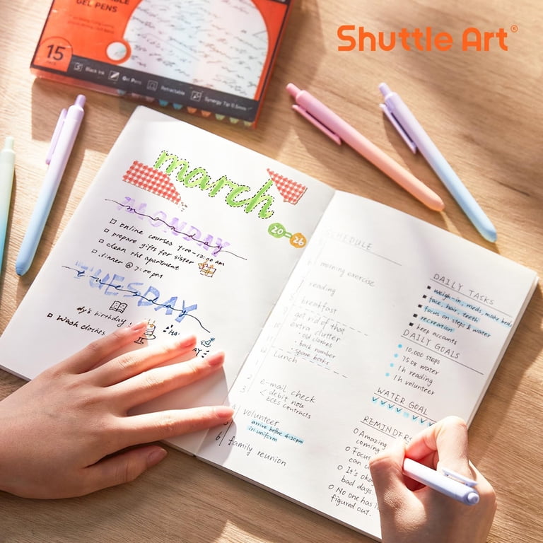 Shuttle Art Shifting Color Gel Pens, Fine Point 0.5mm, Black Ink, 15-Pack photo 5