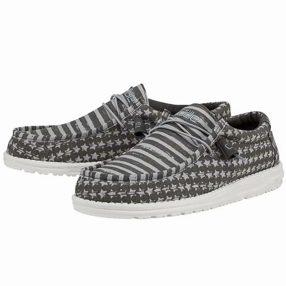 Hey Dude Wally Greyed Patriotic Shoes