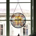 thumbnail image 3 of Minimalist Christmas Gift - Easter Cross Stained Glass Hanging Ornament - Reindeer & Bells Christmas Tree Decor, Holiday Gift for Mom, Dad, Friends, Family, 3 of 3