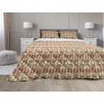 thumbnail image 1 of Tribal Comforter & Sham Bedding Set, Colorful Themed Pattern with Traditional Geometric Elements, 3 pcs Duvet Set Microfiber Filling Quilt, 5 Sizes, Pale Peach Multicolor, by Ambesonne, 1 of 4