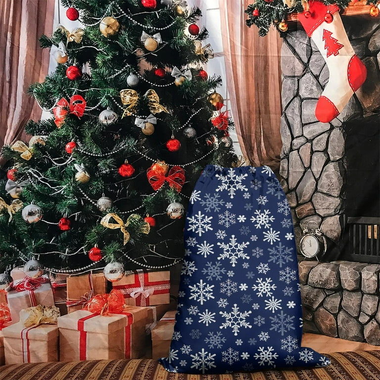 ZCOINS Pack Of 16 Christmas Small Blue Gift Bag, Paper Bag With Handle