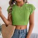thumbnail image 5 of mfyjkho Tops De Moda Para Mujer, Suéter Corto De Moda Con Cuello Redondo Y Manga Corta Con Inserción En Los Hombros De Color Liso Para Mujer Tops Para Mujer L, 5 of 8