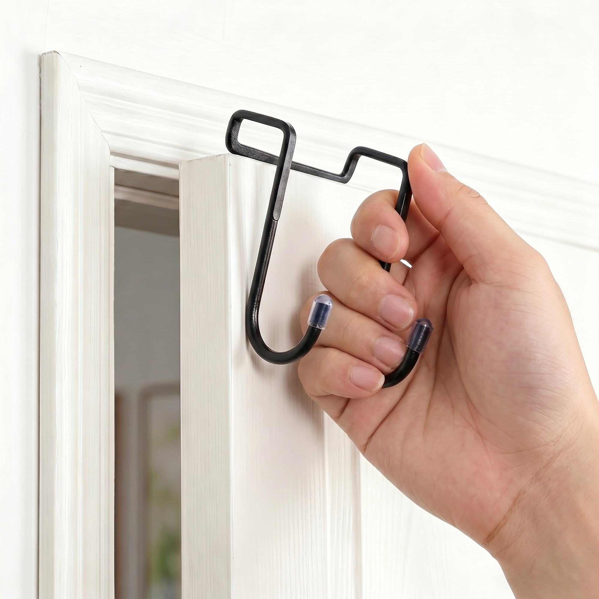 Unique Bargains Utility Hooks 4Pcs Metal Durable Hooks for Organization Black