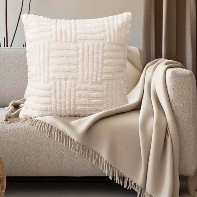 TACILIP Pillows Cover, Solid Color Velvet Pleated Pillowcase Velvet Sofa Cushion Headboard Pillows Office Lumbar Support Waist Protection, Birthday Gifts