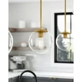 thumbnail image 4 of Design House Gracelyn Modern 1-Light Indoor Dimmable Pendant with Clear Seedy Glass Globe Shade, Satin Gold, 4 of 26