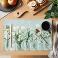 thumbnail image 2 of Spring Floral Placemats Set of 6, Summer Daisy Tulips Flower Vases Rustic Country Non-Slip Place Mats Washable Table Mats for Kitchen Dining Table Decorations Indoor/Outdoor, 2 of 9