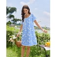 thumbnail image 5 of EKOUAER Cotton Nightgowns for Women Lace Trim Sleep Shirts Short Sleeve Night Shirts Sleep Dress with Pockets, 5 of 6