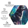 thumbnail image 4 of Pofeuu Colorful Plant Wolf Print Leather Coasters Set of 6, Round Cups Mugs Mat Pad for Home Kitchen Heat Resistant Drink Coasters,Hexagon, 4 of 7
