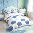 thumbnail image 2 of Manfei Ocean Shell Bowtie 7-Piece Twin Bedding,Starfish Conch Bedding Comforter Set,Colorful Stars Reversible, 2 of 7