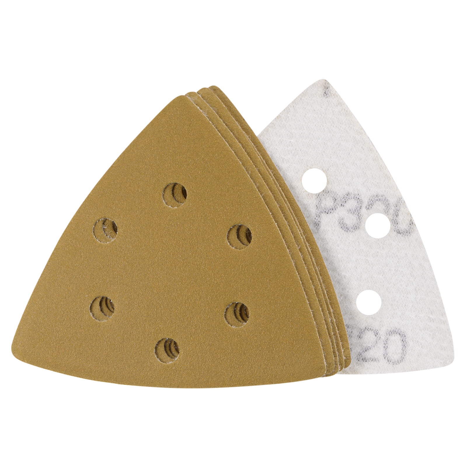 31/8" 80mm Triangle Sandpaper Pads 320 Grits 6Hole Hook and Loop