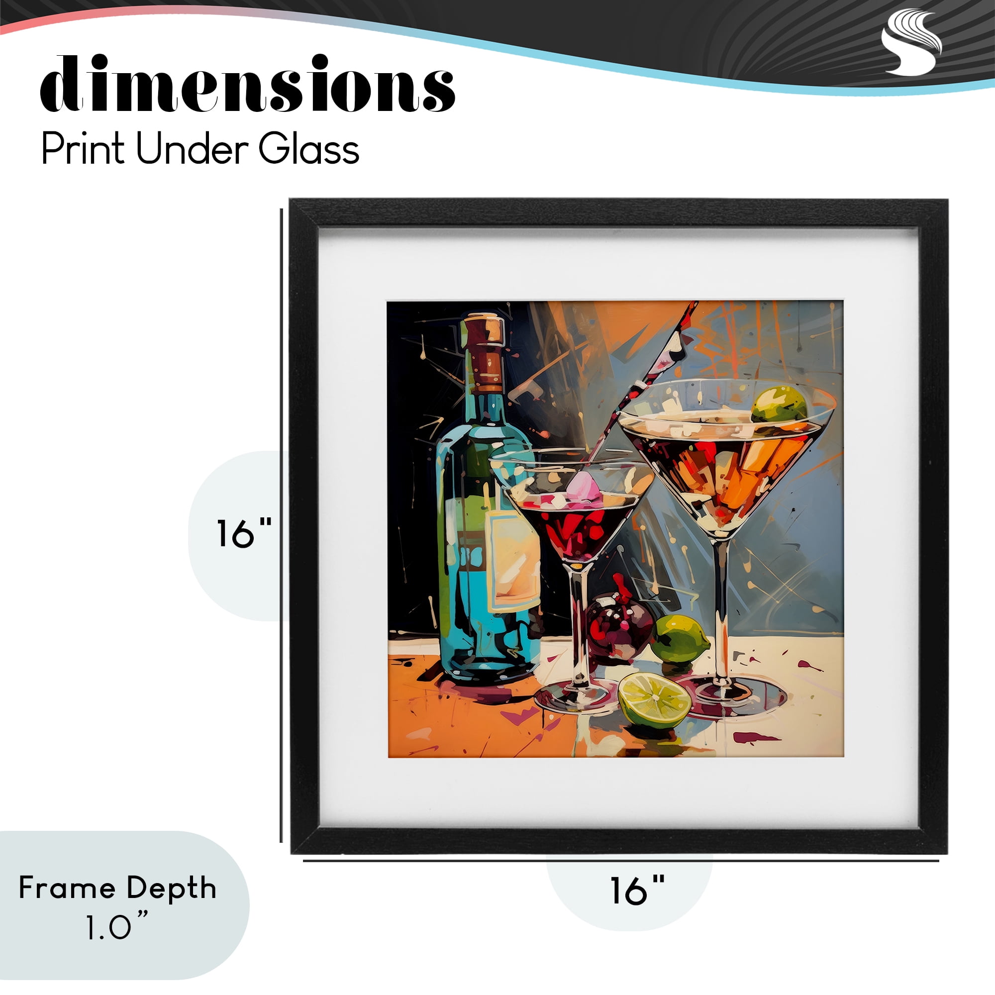 Stupell Industries Every Sip of Martini Night Black Framed Print Under Glass, design by Lazar Studio