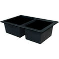 thumbnail image 4 of Transolid Radius 33in x 22in silQ Granite Drop-in Double Bowl Kitchen Sink with 3 ABD Faucet Holes, In Black, 4 of 4