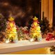 thumbnail image 4 of 10 in DIY handmade Lighted Mini Christmas Tree Small Desktop Christmas Tree With 20 LED Cones And Christmas Decorations, 4 of 6