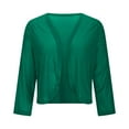 thumbnail image 6 of Otntypg Sequin Blazer for Women Sparkly Sequin Cropped Jacket Long Sleeve Open Front Sequin Cardigan Glitter Short Coats Green#01 XL, 6 of 11