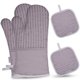 thumbnail image 5 of Manoplas de horno de silicona de algodón Guantes de barbacoa antideslizantes resistentes al calor Guantes de horno de cocina Potholders 1 par, 5 of 8