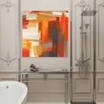 thumbnail image 4 of Wall Art Prints, Burnt Orange Brown Framed Canvas Prints for Bedroom Living Room Bathroom Office, Farmhouse Ombre Abstract Mottled Art Gallery Wrap Wall Art Poster for Gifts Home Decor 16"x16", 4 of 9