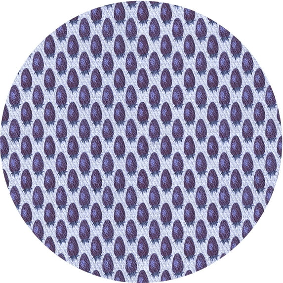 Ahgly Company Indoor Round Patterned Rebecca Purple Area Rugs, 7' Round