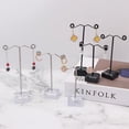 thumbnail image 5 of Mini Metal Earring Display Rack Acrylic Large Medium Small Size Earrings Necklace Bracelets Placement Rack Jewelry Display Stand Transparent-S, 5 of 6