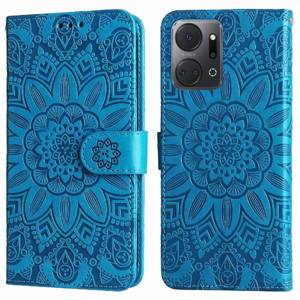Funda tipo cartera GANGXUN para Honor X7A , diseño girasol, cuero PU, soporte, cierre magnético, tarjetero