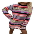 thumbnail image 1 of Robe Moulante Mini pour Femmes Boho Manches Longues Col Rond Robe Ajourée, 1 of 7