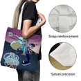thumbnail image 3 of Star vs. las Fuerzas del Mal Bolso de tela con estampado de lienzo para mujer, bolsa de compras reutilizable y estética, con cremallera interior, regalo para mujer,40*40cm., 3 of 6