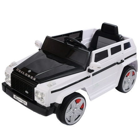 Costway 12V MP3 Kids Ride On Car Battery RC Remote Control w/ LED Lights White