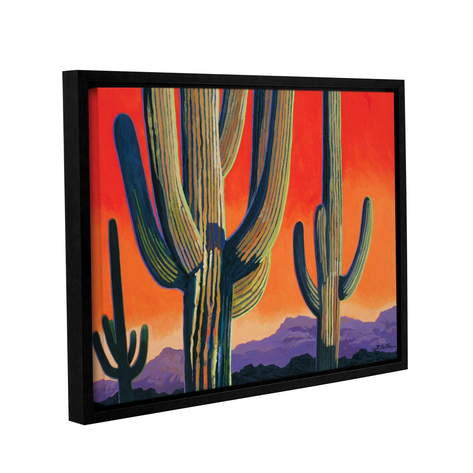 ArtWall Rick Kersten "Saguaro Dawn" Gallery-wrapped Floater-framed Canvas