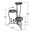 thumbnail image 3 of DAZONE Metal Plant Stand Indoor Outdoor, 3 Tiered Flower Pot Stand, 11 Inch Short Heavy Duty Plant Holder for Multiple Plants, Rustproof Corner Display Shelf for Garden, Patio, Balcony, Black, 3 of 12