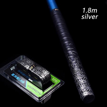 1.8m Thicken Tennis Squash Racket Windings Over Bicycle Handle Keel Design Sweat Absorbed Grip Tape Anti-slip Band Fishing Rod Sweatband SILVER