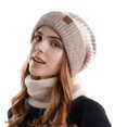 thumbnail image 2 of Skymirror Women Autumn Winter Hat Scarf Set Windproof Cold Prevention Soft Thick Fleece Lined Scarf Beanie Hat, 2 of 8