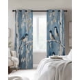 thumbnail image 4 of Teal Oil Painting Forest Blackout Curtains for Bedroom Living Room Darkening Curtains 63 Inches Long Vintage Birds Farmhouse Window Curtain 2 Panels Set Window Treatment Grommet Drapes 52"x63", 4 of 9