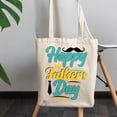 thumbnail image 2 of Happy Fathers Day with Mustache, Crown & Necktie, 12oz Canvas Tote Bag, 2 of 3
