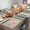 thumbnail image 5 of Boho Vintage Striped Placemats Set of 6, Teal Brown Beige Table Mats Washable Heat-Insulation Non-Slip Place Mats for Kitchen Dinner Table Indoor Outdoor Decor,13x19 Inch, 5 of 9