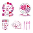 thumbnail image 2 of Favor de fiesta,Bodas Precioso Corazón Platos De Papel Tenedores Servilletas,Platos y vasos desechables para fiesta del día de San Valentín,Servilletas y cubiertos para San Valentín,Día de mayimx Favor de fiesta, 2 of 9