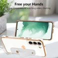 thumbnail image 5 of Designed for Samsung Galaxy S22 Plus 5G Case White Love Hearts Design for Women Girl Men, Luxury Plating with Strap Stand Full Camera Lens Protection Bumper for Galaxy S22 Plus 5G, 5 of 12