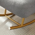 thumbnail image 5 of Glider Rocking Chair, Sherpa Upholstered Living Room Chairs with Adjustable Headrest, Leisure Sleeper Recliner Chair with Gold Metal Base for Reading Room, Bedroom, Office, Gray, 5 of 5