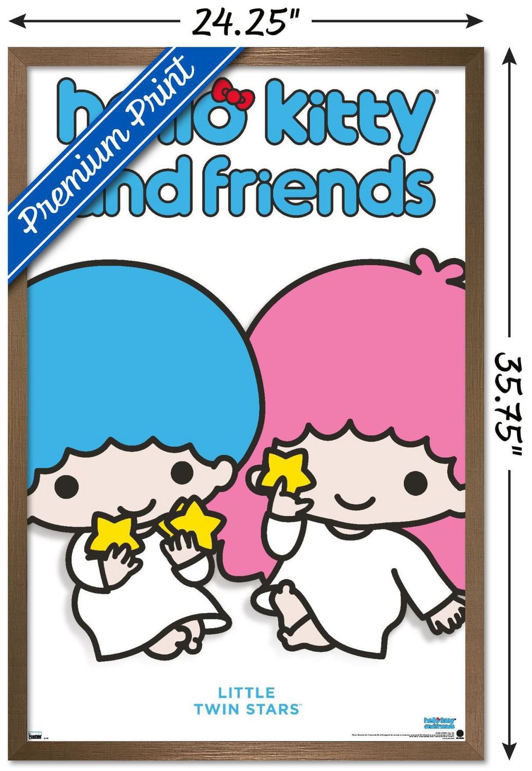 Hello Kitty and Friends: Hello - Little Twin Stars Feature Series Wall Poster with Pushpins, 22.375" x 34"