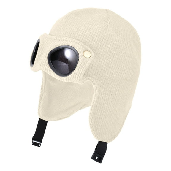 Krdevn Warm Caps Girl Boy Hooded Winter Scarf Kid Hat with Sunglasses Cap Scarf Knit Baby Baby Care