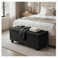 thumbnail image 5 of WDZS 43 Inches Storage Ottoman Bench, Upholstered Tufted End of Bed Storage Bench, Large Ottoman Foot Rest with Legs, Load up to 800 lb, for Living Room, Bedroom, Entryway, Black, 5 of 8
