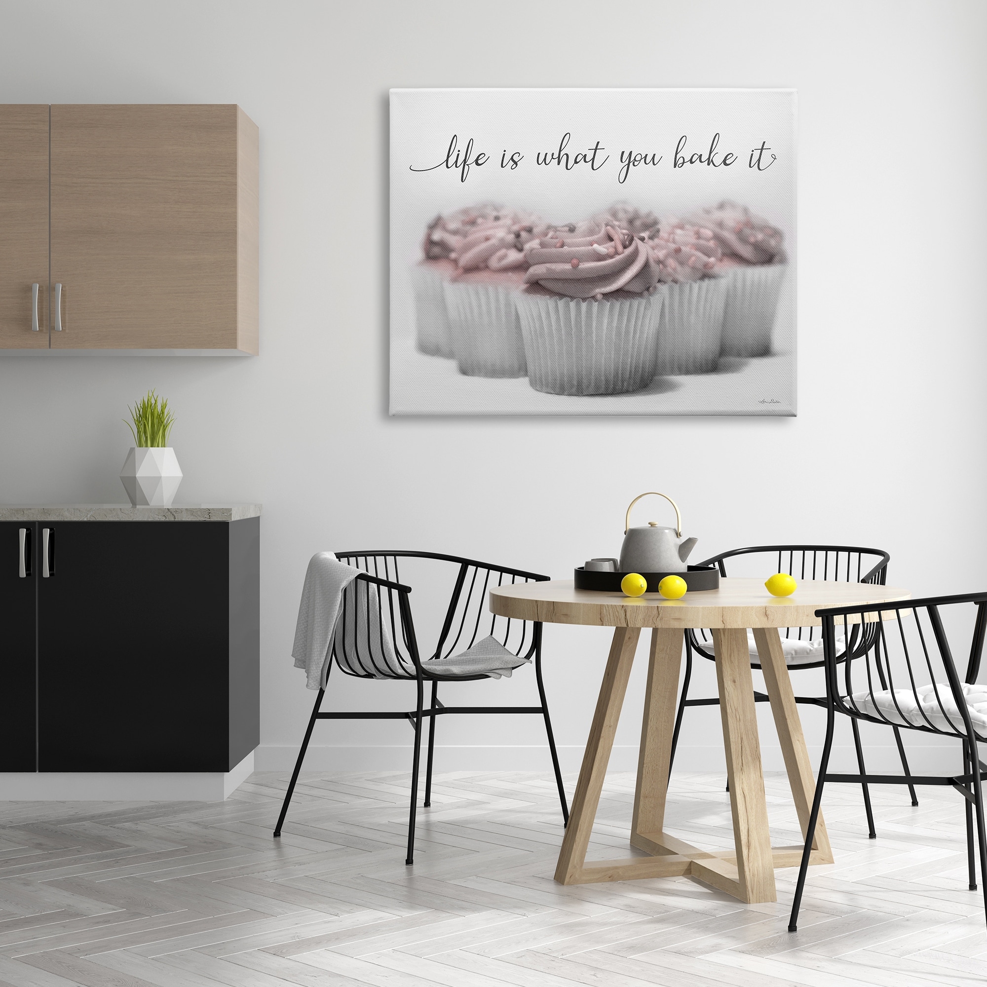 Stupell Life Is What You Bake It Cupcakes Food & Beverage Painting Gallery Wrapped Canvas Print Wall Art