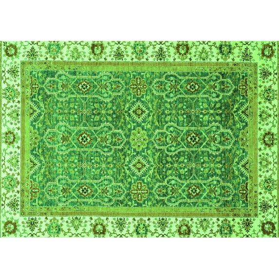 Ahgly Company Indoor Rectangle Abstract Green Modern Area Rugs, 8' x 12'