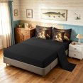 thumbnail image 4 of Manfei Jungle Lion Sheep Full Size Bedding Sets, Vintage Western Bible Full Size Bed in a Bag, Dark Brown, Black Reversible, 7pcs, 4 of 6
