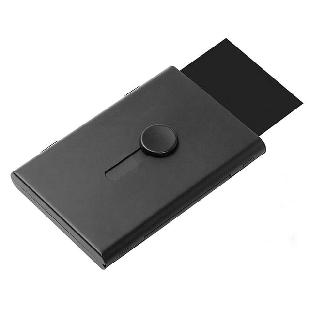 Titular de la tarjeta de visita Estuche para tarjetas de visita con unidad de pulgar Estuche pa CACAGOO Caso de la tarjeta de negocio