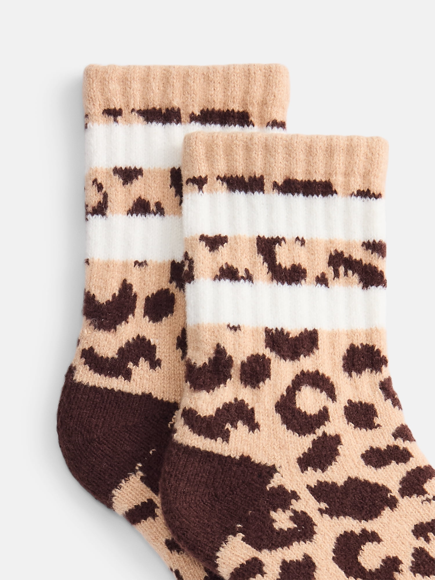 No Boundaries Women's Cozy Mid Crew Socks, 2 Pack, Shoe Sizes 4-10