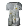 thumbnail image 4 of Pntutb moda mujer casual cuello redondo blusa estampada manga corta camiseta verano tops Pntutb Pntutb-7356, 4 of 5