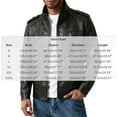 thumbnail image 3 of WIZUTIZ Men's Leather Jacket Solid Color Motorcycle Vintage Zipper Pocket Long Sleeve Hoodless PU Coat for Winter Casual Daily Outdoor Mens Fashion, 3 of 9