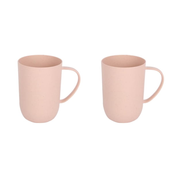 Cateissary Taza de de trigo con mango cepillo de estilo nórdico cepillado de taza de café soporte para cepillo de dormitorio baño rosa Rosa 2Conjunto