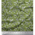 thumbnail image 1 of Soimoi Poly Georgette Fabric Leaves & Floral Block Print Fabric by The Yard 42 Inch Wide, 1 of 3